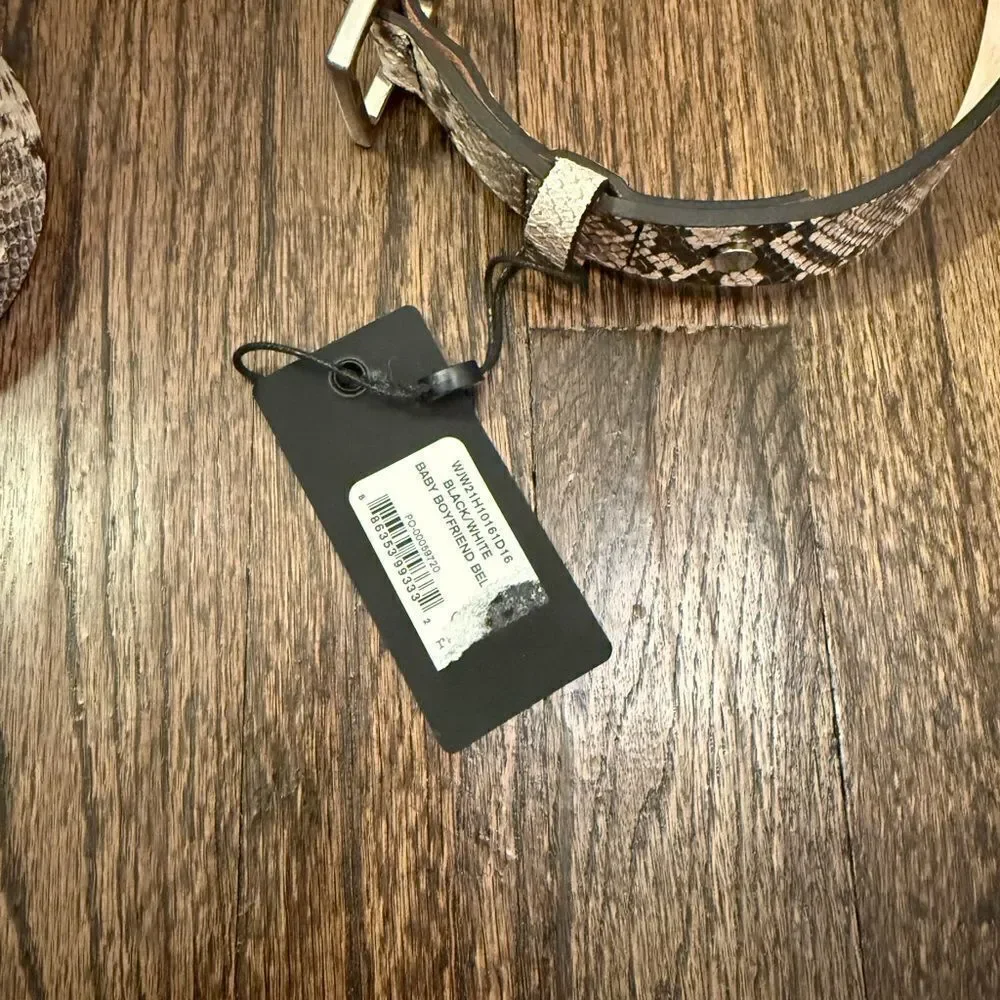 NWT Rag & Bone - Boyfriend Belt in Black/White